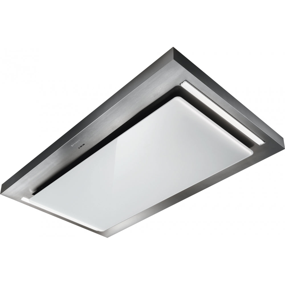 Faber Cappa ceiling Skypad 2.0 X/WH F120 Acciaio inox e vetro bianco. Codice prodotto 110.0479.462