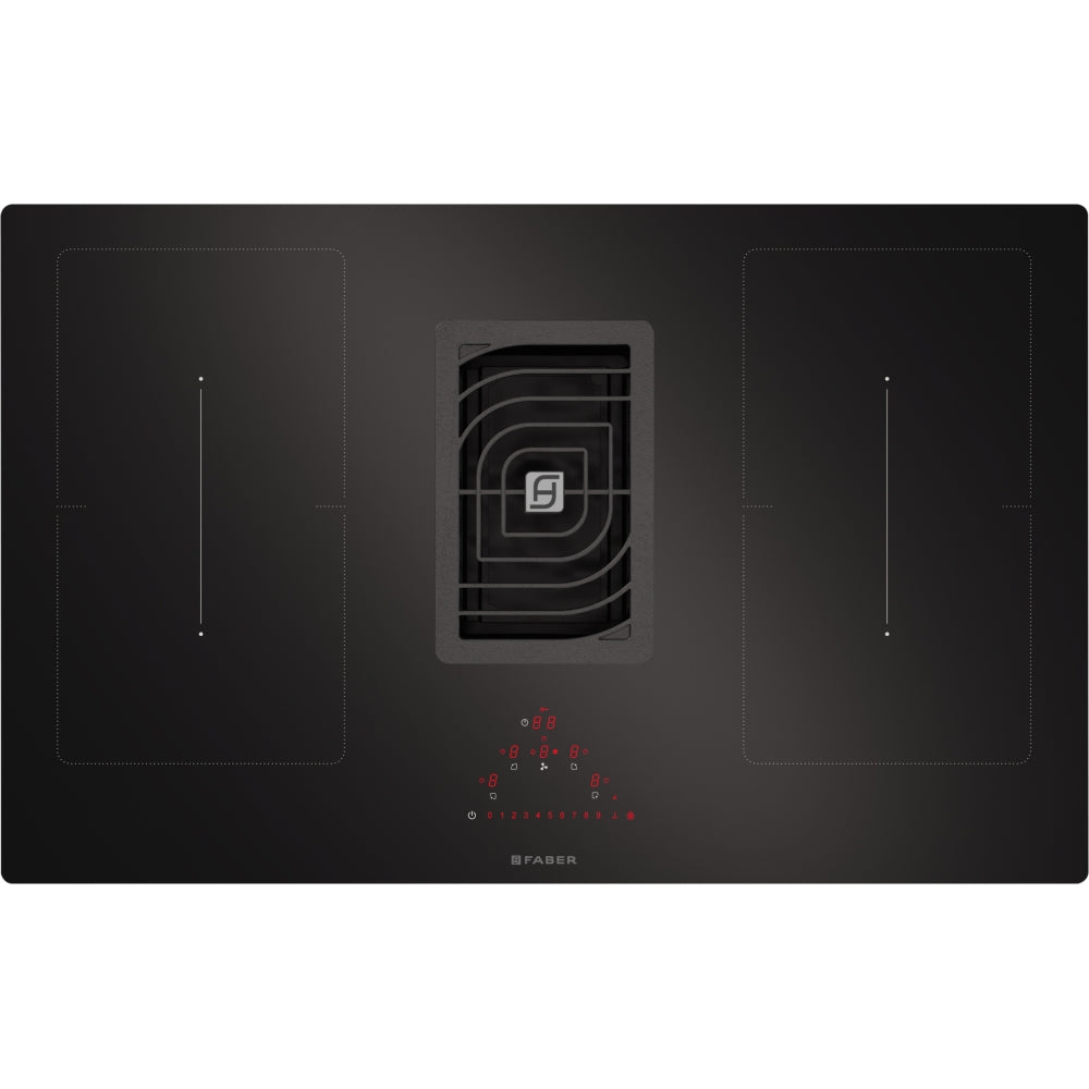 Faber Piano cottura aspirante Galileo Smart BK GLASS A830 Vetro nero. Codice prodotto 340.0577.694