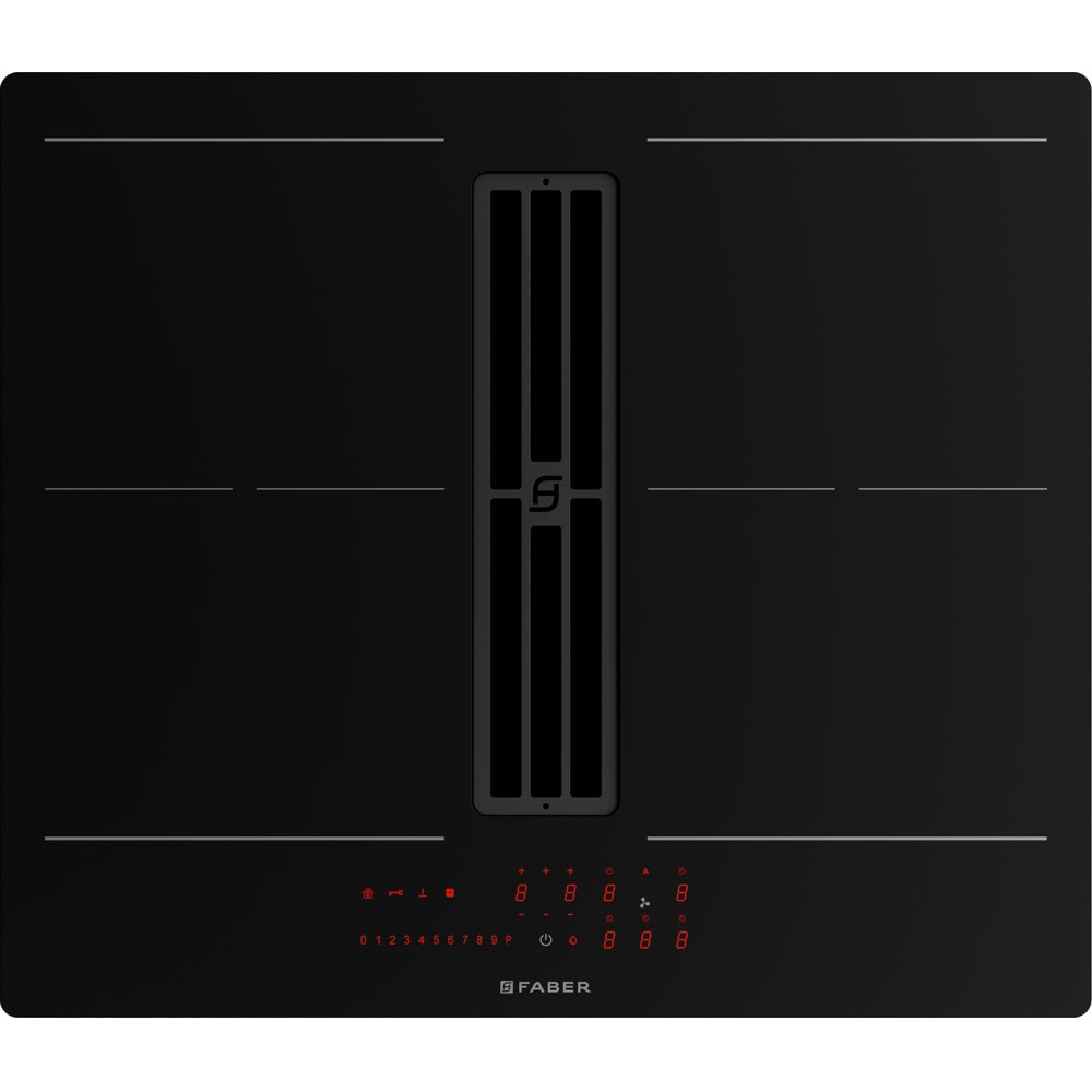 Immagine Prodotto - PIANO ASPIRANTE GALILEO SLIM F600 - in colore vetro nero - codice prodotto 340.0708.974 - nella misura 60x50 cm - tipologia piano aspirante