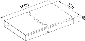 Technische Zeichnung - FLAT DUCT TR 1500 - Produktcode 112.0157.294 - Zubehörtyp - Produktkategorie Dunstabzugshauben