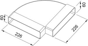 Disegno Tecnico - HORIZONTAL CRO 90 BEND - codice prodotto 112.0157.300 - tipologia prodotto accessori - categoria prodotto cappa