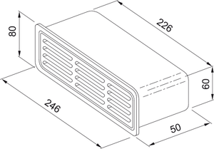 Disegno Tecnico - RECTANGULAR LOUVRED GRILLE GRE - codice prodotto 112.0157.304 - tipologia prodotto accessori - categoria prodotto cappa