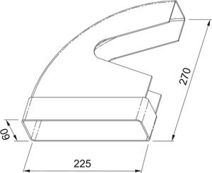 Disegno Tecnico - HORIZONTAL CRCO90 ELBOW BEND - codice prodotto 112.0157.306 - tipologia prodotto accessori - categoria prodotto cappa