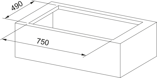 Disegno Tecnico - PIANO ASPIRANTE GALILEO RING F830 - in colore vetro nero - codice prodotto 340.0731.889 - nella misura 83x52 cm - tipologia piano aspirante